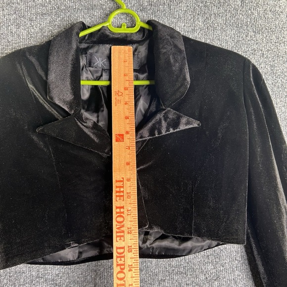 Kardashian Kollection Black Velvet Cropped Jacket Size Small - Picture 7 of 9